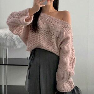 Cozy Pink Knit Sweater